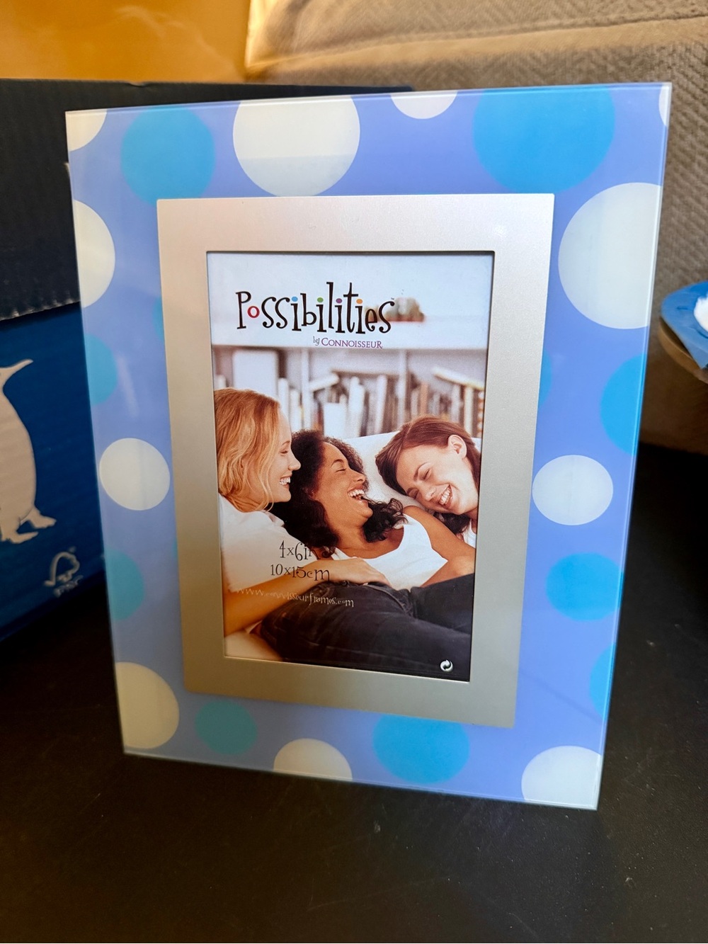 Possibilities Polka Dot Blue Photo Frame